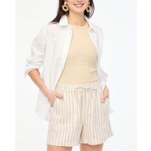 J.Crew Linen Blend Drawstring Shorts Side Front Pockets Sz Small Read